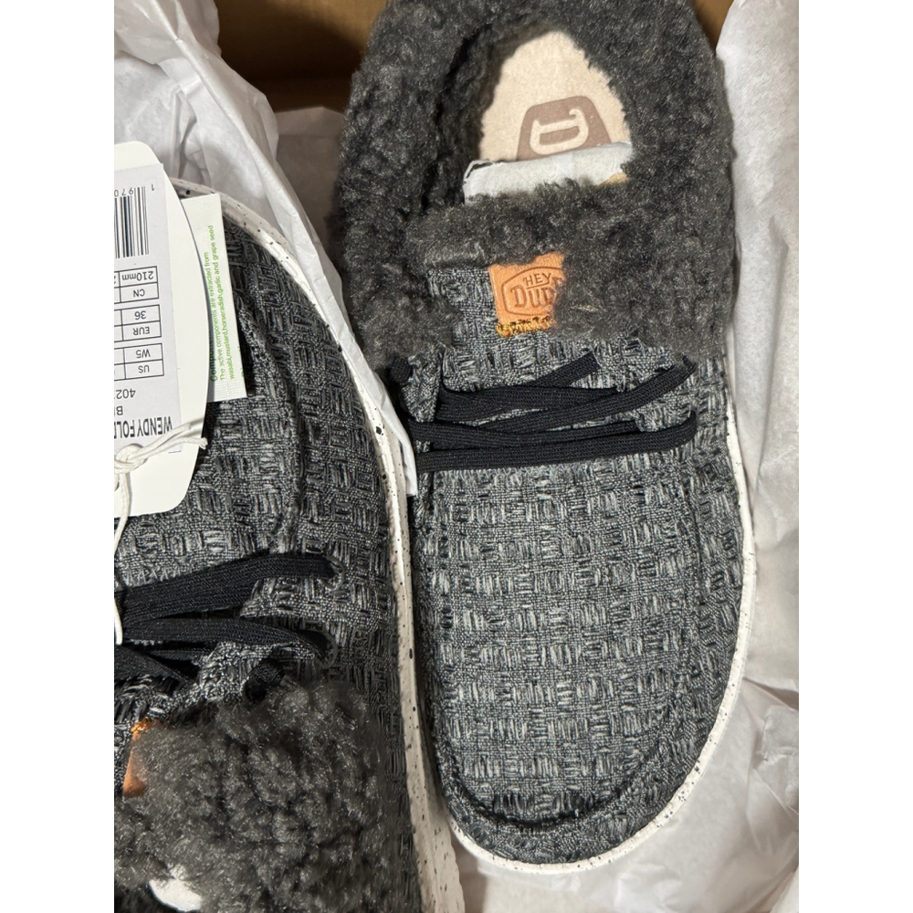 New HEY DUDE Wendy Fold Stitch Cozy Shoes, Slipper Size 5 - Picture 4 of 8